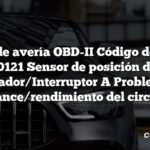 Código de avería OBD-II Código de avería: P0121 Sensor de posición del acelerador/Interruptor A Problema de alcance/rendimiento del circuito