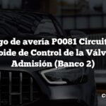 Código de avería P0081 Circuito del Solenoide de Control de la Válvula de Admisión (Banco 2)