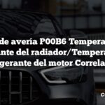 Código de avería P00B6 Temperatura del refrigerante del radiador/Temperatura del refrigerante del motor Correlación