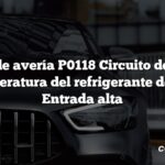 Código de avería P0118 Circuito del sensor de temperatura del refrigerante del motor Entrada alta