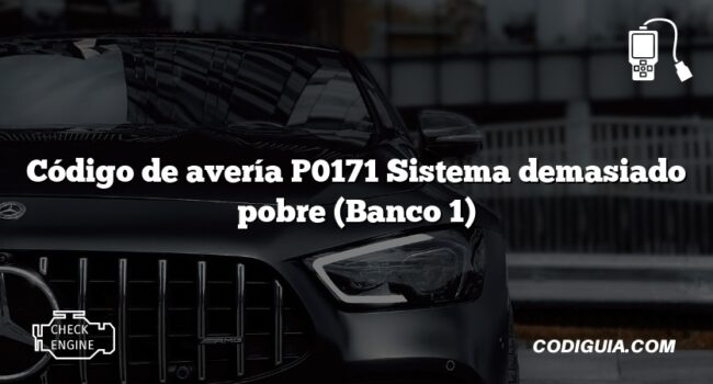 Código de avería P0171 Sistema demasiado pobre (Banco 1)