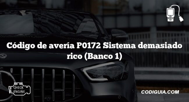 Código de avería P0172 Sistema demasiado rico (Banco 1)