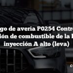 Código de avería P0254 Control de dosificación de combustible de la bomba de inyección A alto (leva)