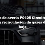 Código de avería P0405 Circuito A del sensor de recirculación de gases de escape bajo