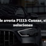 Código de avería P1113: Causas, síntomas, soluciones