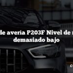 Código de avería P203F Nivel de reductor demasiado bajo