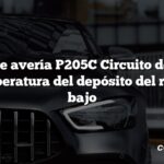 Código de avería P205C Circuito del sensor de temperatura del depósito del reductor bajo