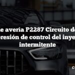 Código de avería P2287 Circuito del sensor de presión de control del inyector intermitente