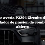 Código de avería P2294 Circuito de control del regulador de presión de combustible 2 abierto