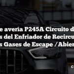 Código de avería P245A Circuito de Control de Bypass del Enfriador de Recirculación de los Gases de Escape /Abierto