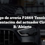 Código de avería P2669 Tensión de alimentación del actuador Circuito B/Abierto