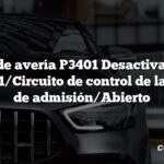 Código de avería P3401 Desactivación del cilindro 1/Circuito de control de la válvula de admisión/Abierto